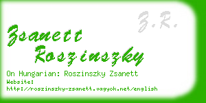 zsanett roszinszky business card